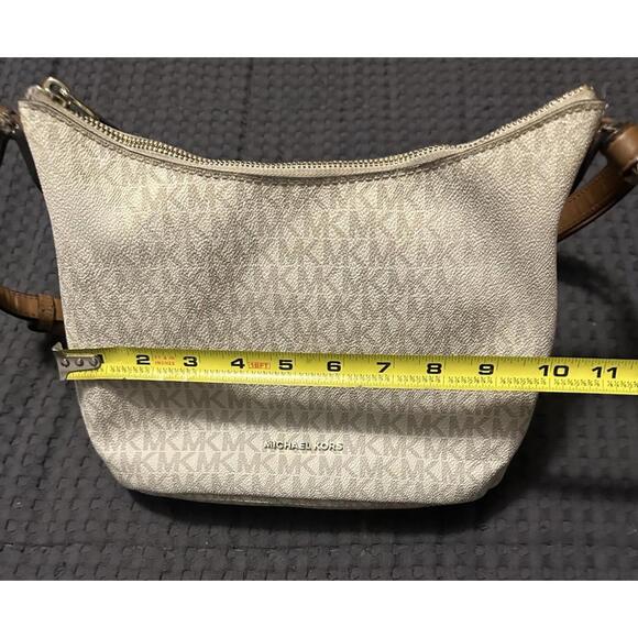 Michael Kors Authentic Cream Leather Shoulder Bag Purse Handbag - Picture 8 of 9